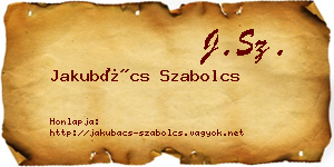 Jakubács Szabolcs névjegykártya