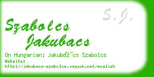 szabolcs jakubacs business card